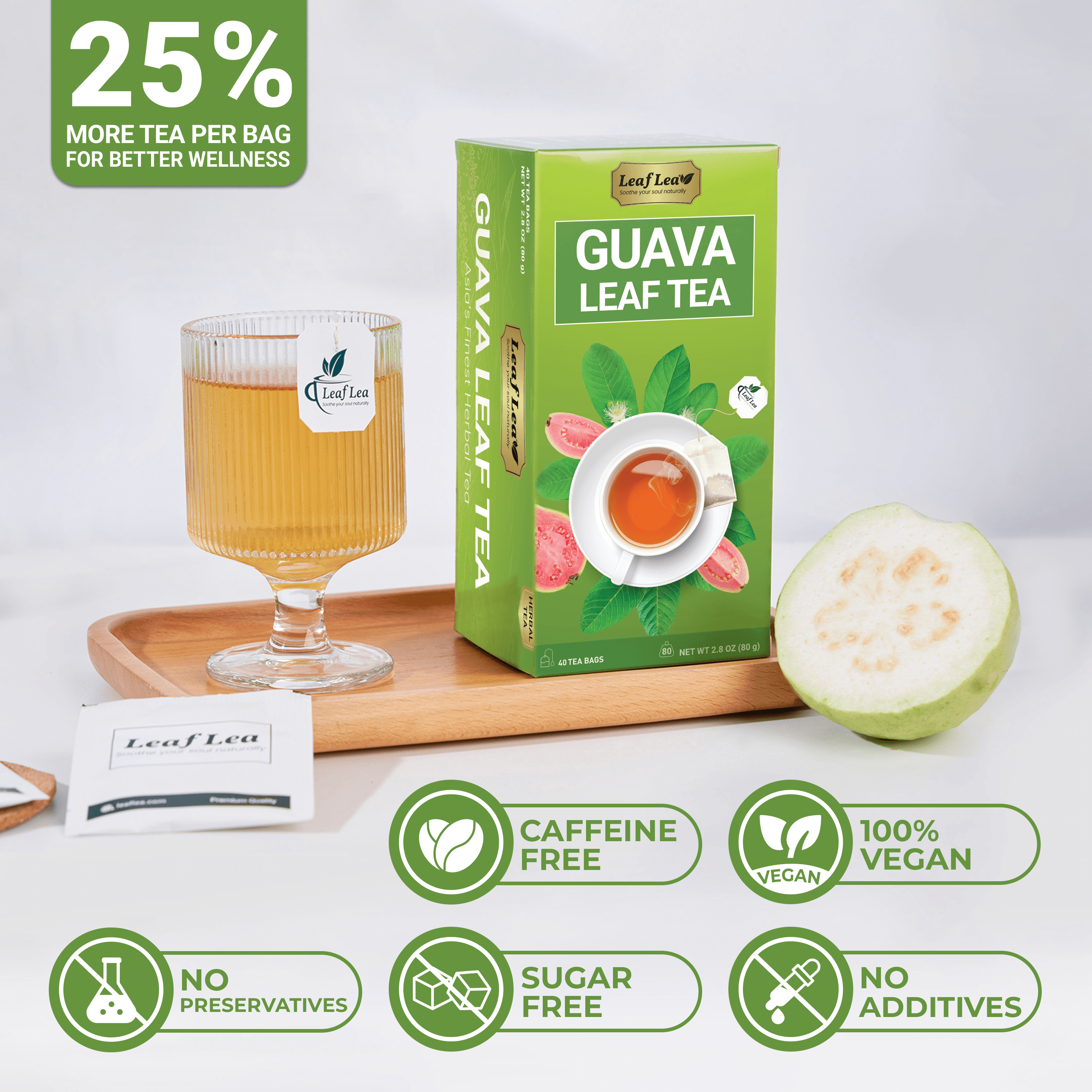 Guava Leaf Tea Bags Supports Digestion & Immune Health