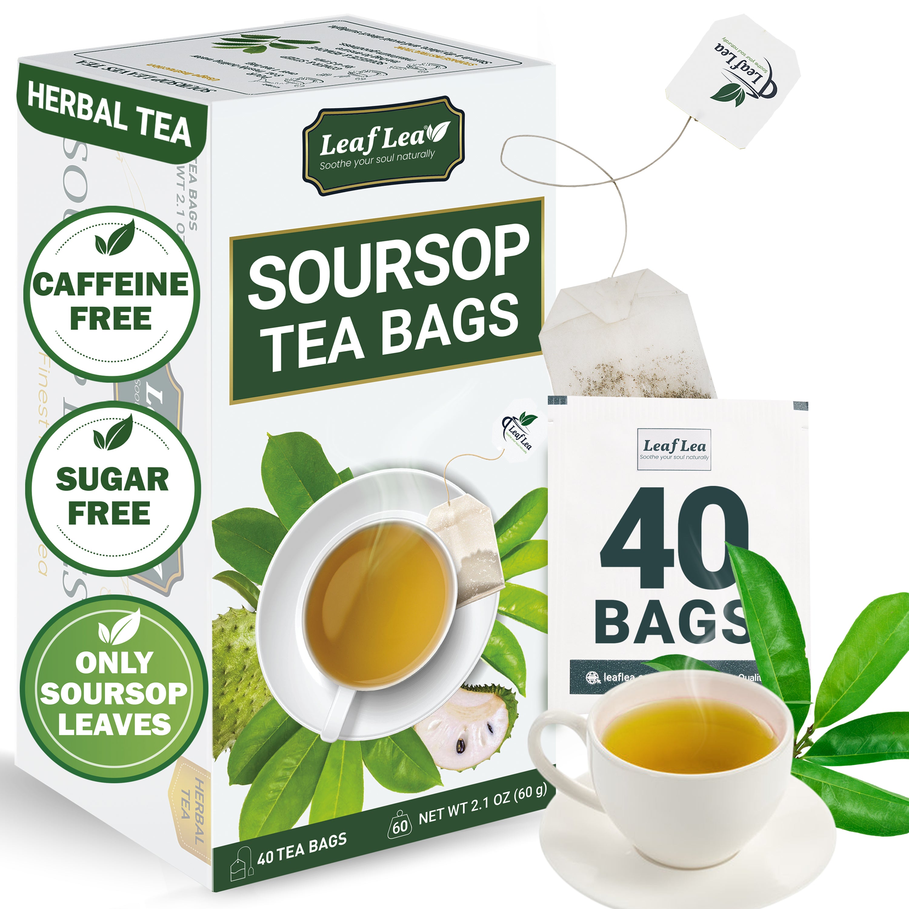 Premium Soursop Leaf Tea Bags for Digestion Support