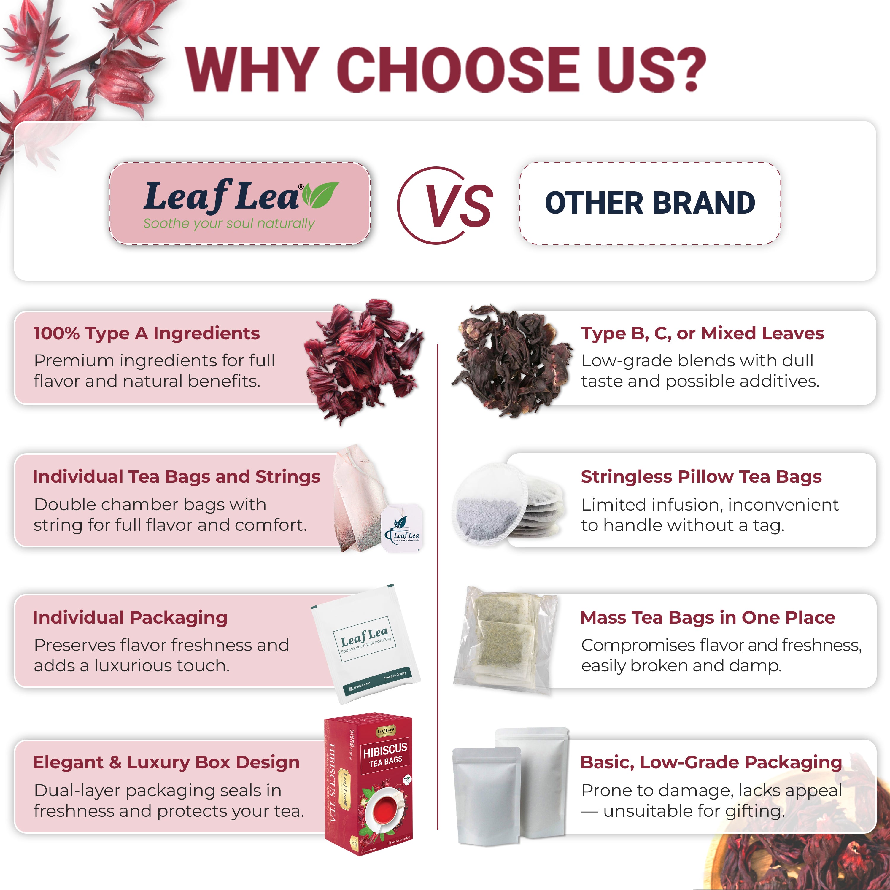 Hibiscus Tea Bags – Naturally Refreshing & Flavorful