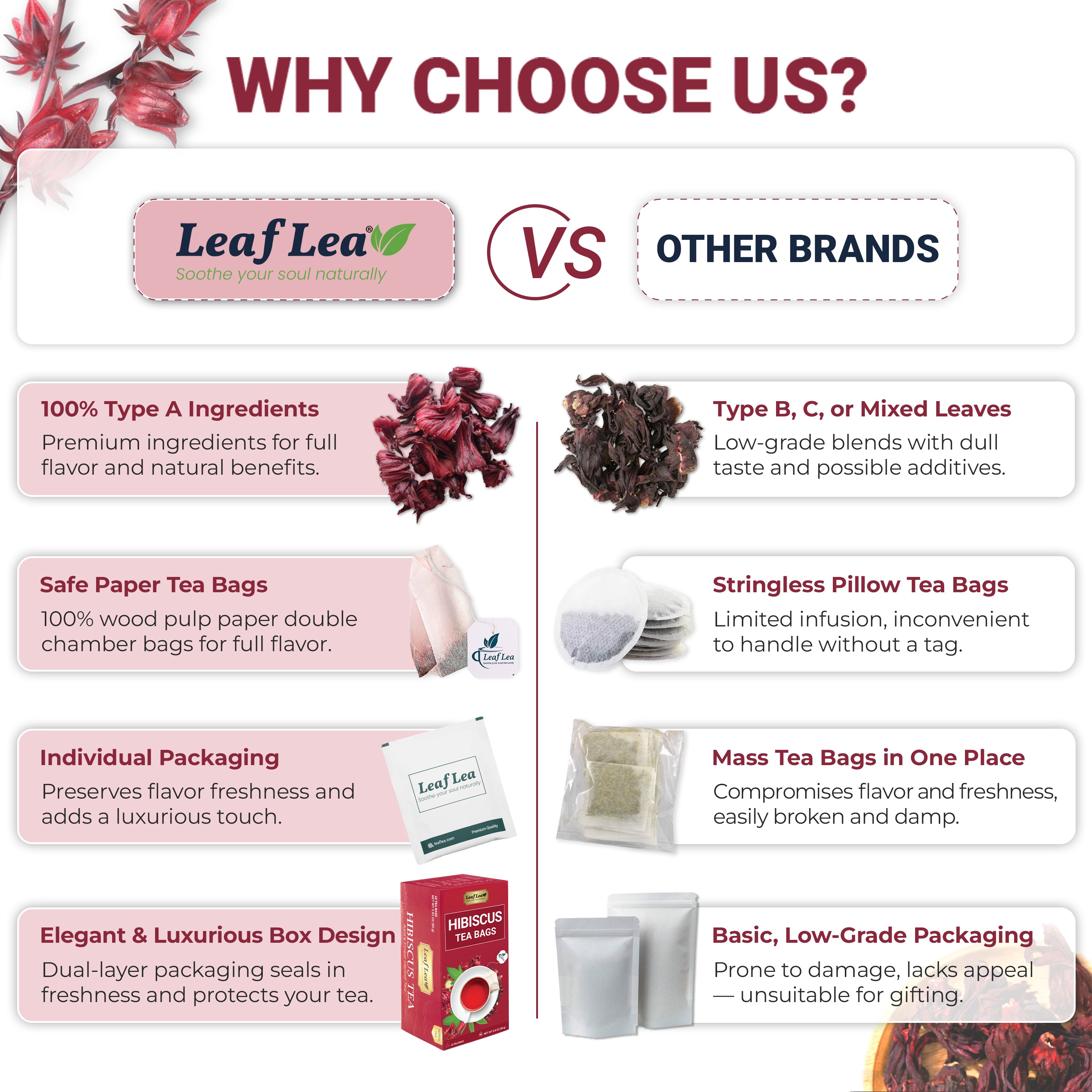 Hibiscus Tea Bags – Naturally Refreshing & Flavorful