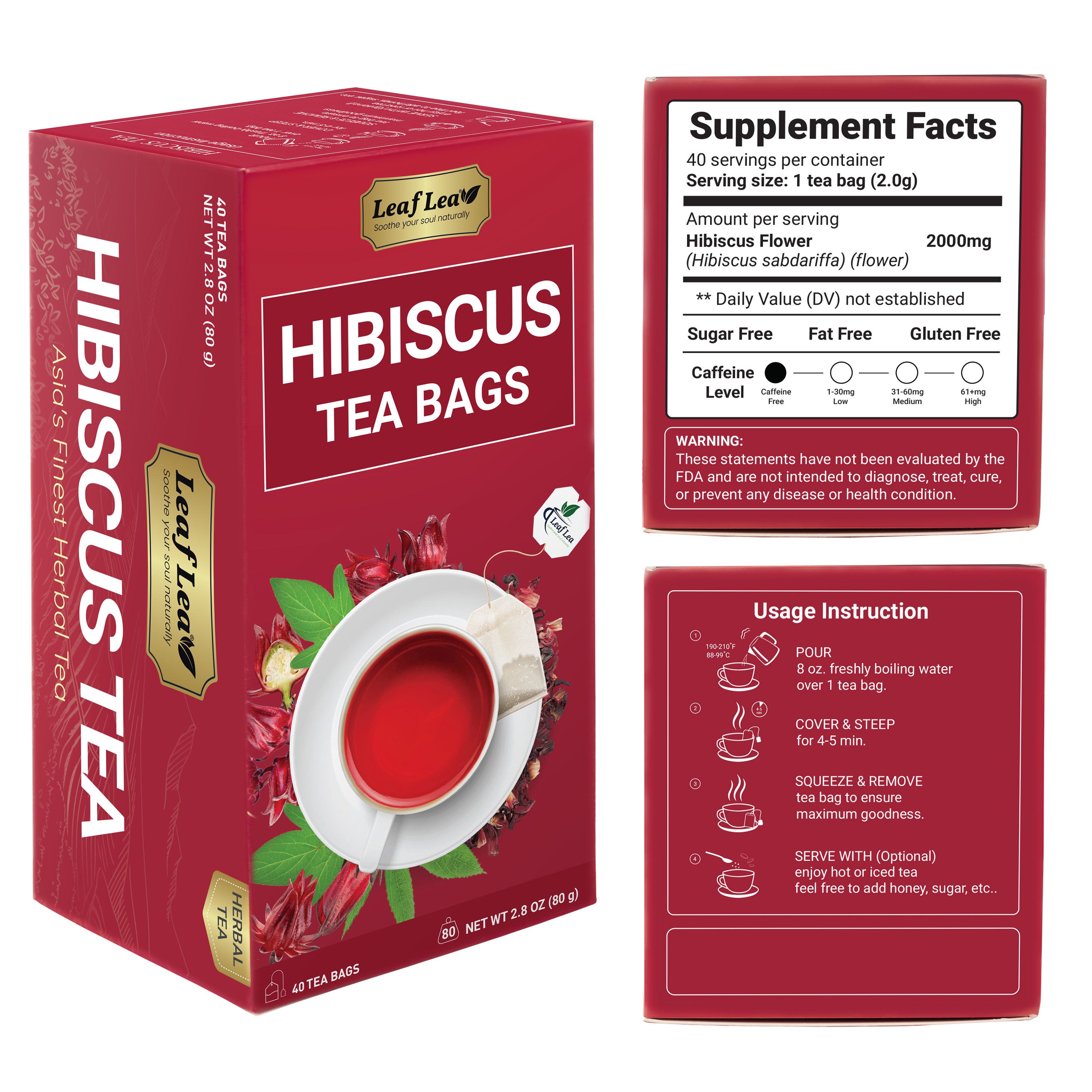 Hibiscus Tea Bags – Naturally Refreshing & Flavorful