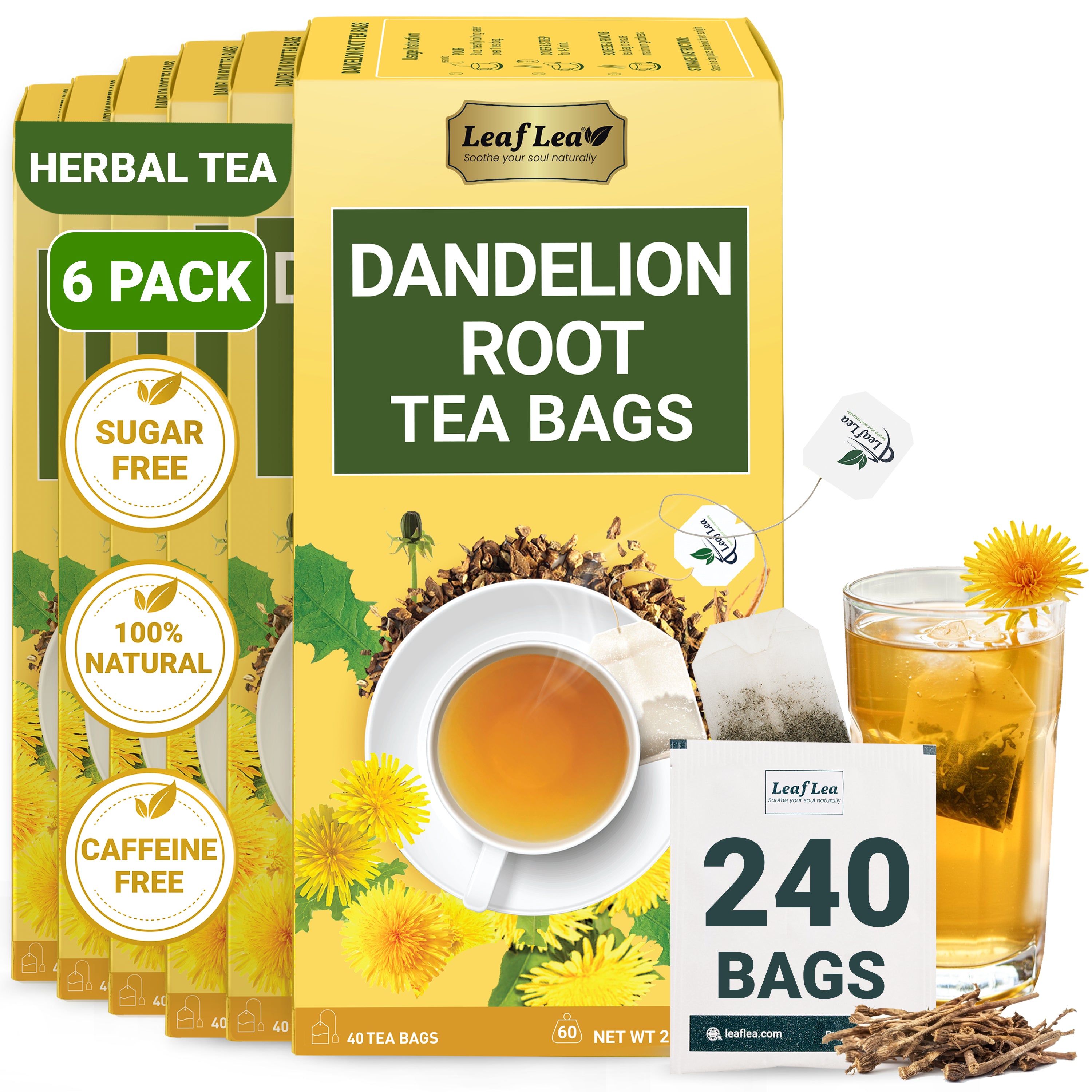 Dandelion Root Tea Bags Supports Kidney & Liver