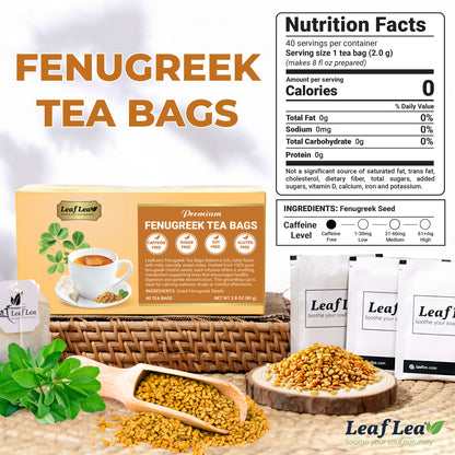 LeafLea Fenugreek Seed Tea Bags – Pure Herbal Infusion, Caffeine-Free