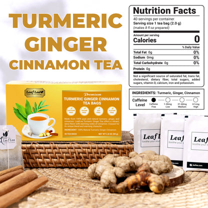 Premium Ginger Turmeric Tea Bags Supports Immune Health