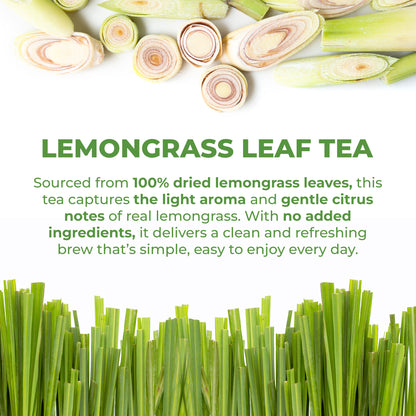 LeafLea Lemongrass Tea Bags, Natural Lemongrass Tea, Te Limon Grass, Taste & Light Aroma, Caffeine-Free, Sugar-Free
