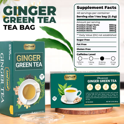 Ginger Green Tea Bags Blend Boosts Digestion & Immunity