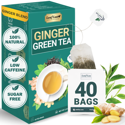 Ginger Green Tea Bags Blend Boosts Digestion & Immunity