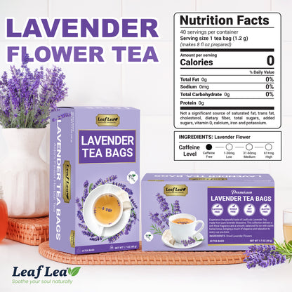 LeafLea 40 Premium Lavender Tea Bags
