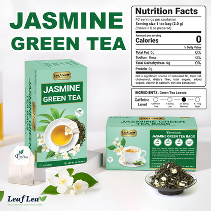Jasmine Green Tea Bags Blend Boosts Digestion & Immunity