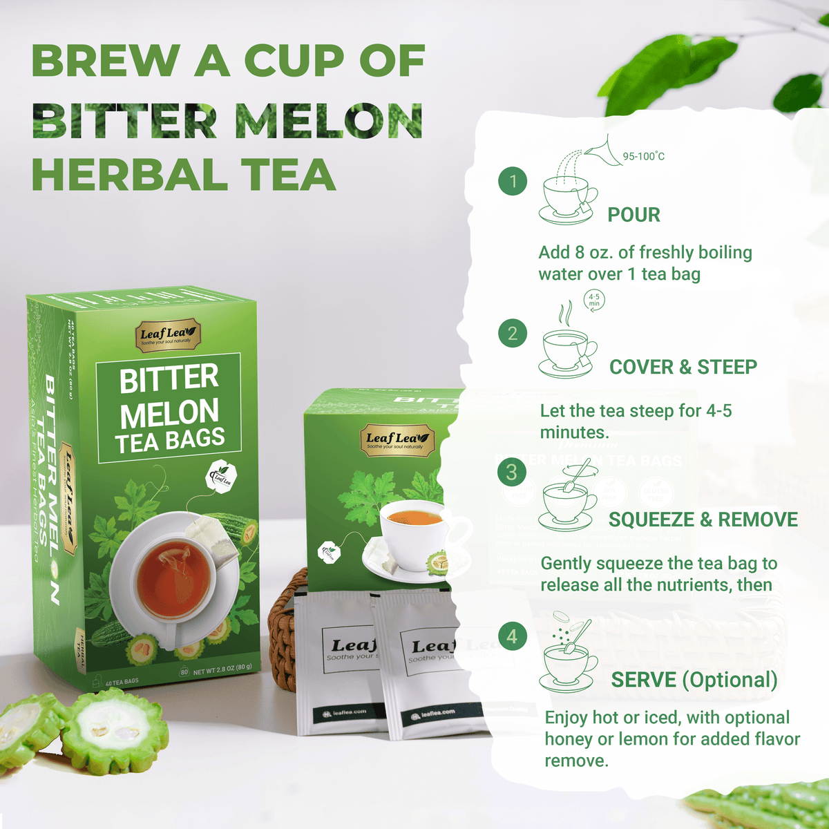 Natural Bitter Melon Tea for Wellness & Digestion Support – LeafLea