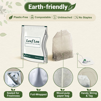 LeafLea Peppermint Leaf Tea Bags – Natural Herbal Tea with Cool, 40 Bags
