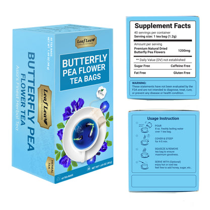 Butterfly Pea Flower Tea Bags for Mocktails & Natural Food Coloring
