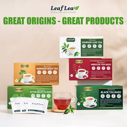 LeafLea Black Tea Bags, Premium Full-Bodied Black Tea Leaves, Digestive Ease & Natural Alertness with Caffeine