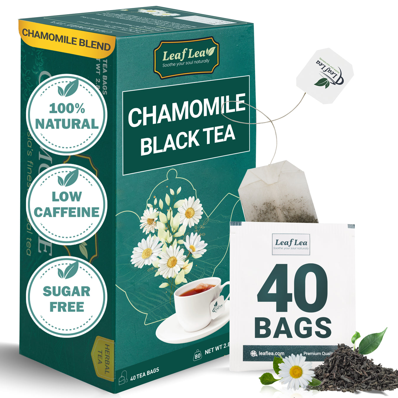 LeafLea Chamomile Black Tea Blend | Relaxation & Digestive Comfort